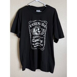 Pro Athletic Mens L T-Shirt Black Ensenada La Bufadora Baja Mexico Graphic Tee